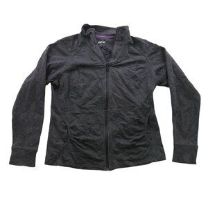 Kenneth Cole Reaction Womens Athletic Jacket Large Full Zip Black Activewear